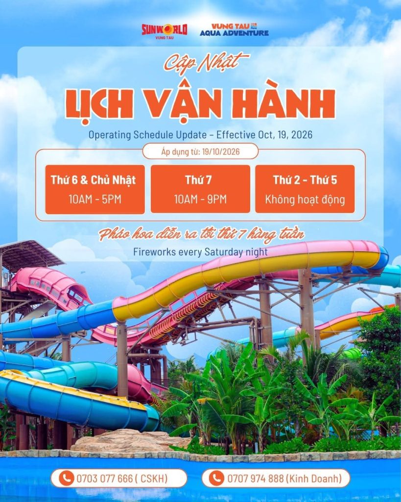 Giờ mở cửa Sun World Vũng Tàu